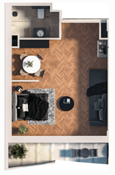 studio, 51.82 m², 14 floor in "Boulevard Point"