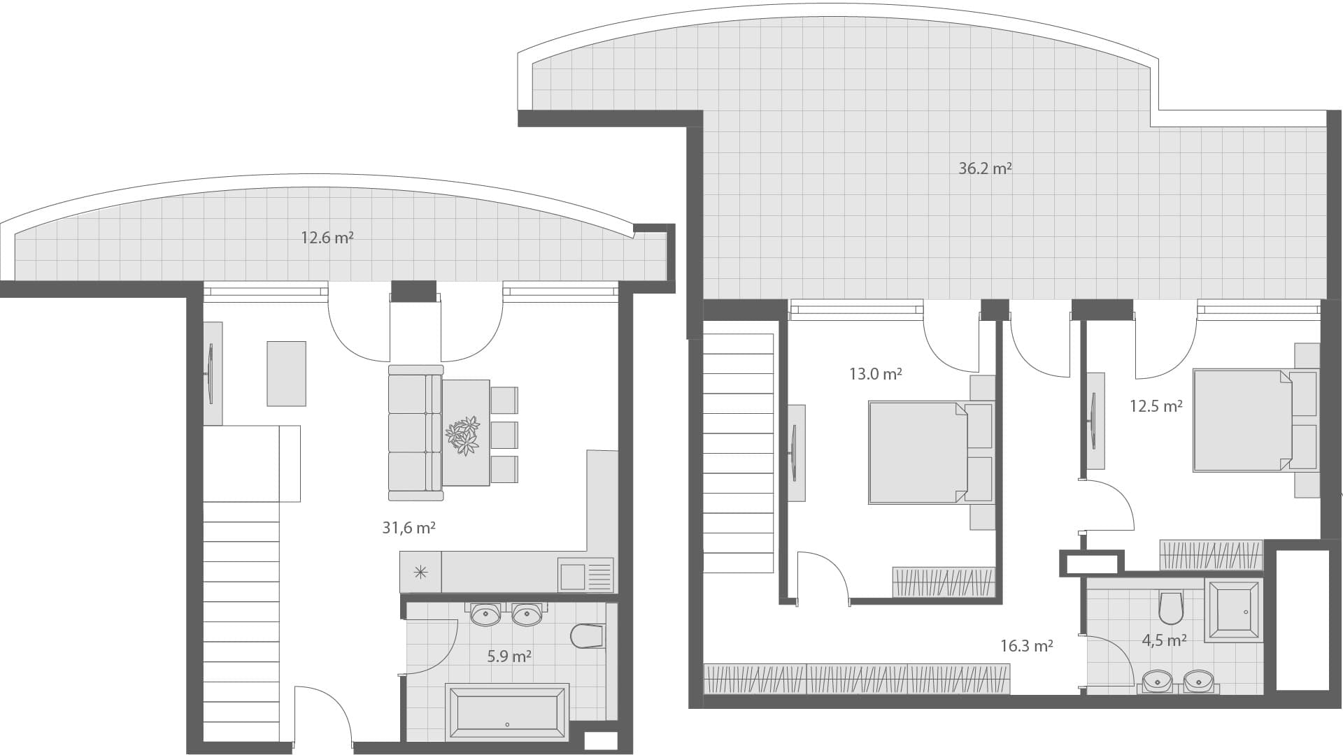 3-комнатная квартира, 132.6 м², 4 этаж в ЖК "Wyndham Grand Family Club"