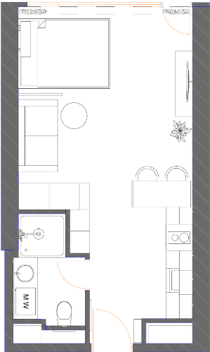 studio, 34.88 m², 31 floor in "7th Heaven Residence"