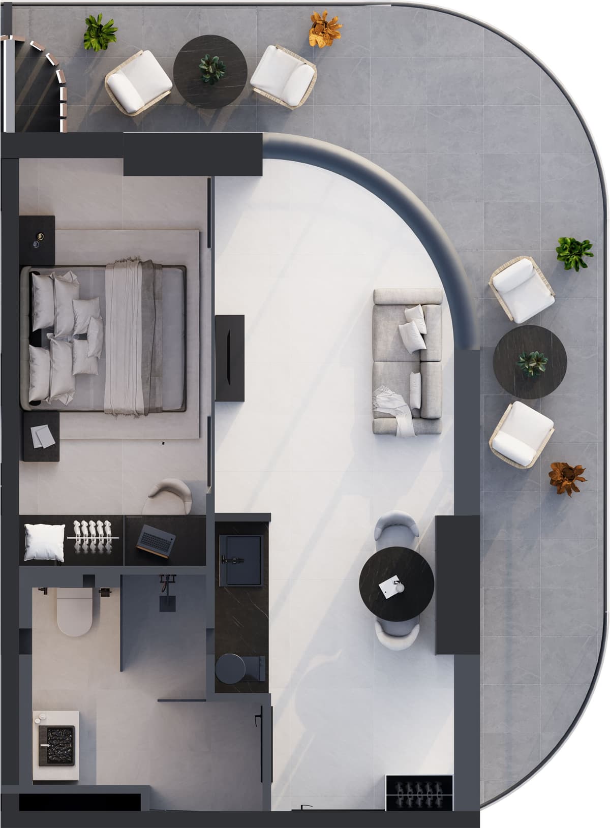 2-bedroom apartment, 59.7 m², 16 floor, Montemar in Batumi