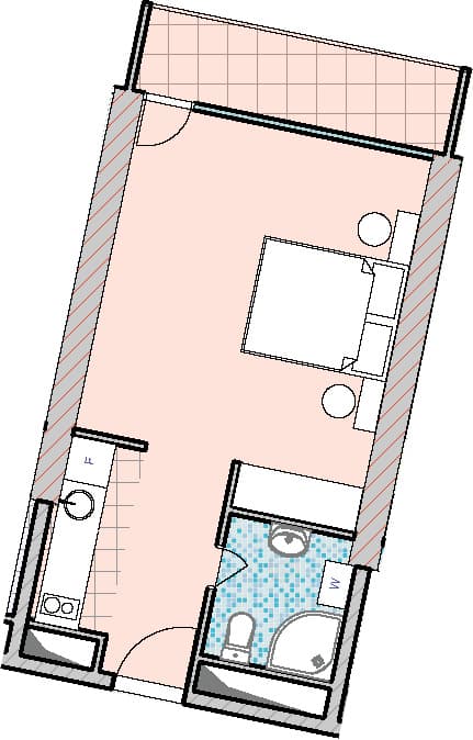 studio, 34.87 m², 40 floor, 7th Heaven Residence in Batumi