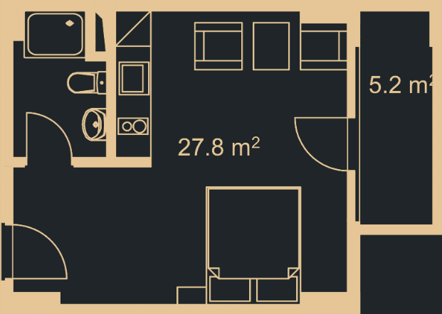 Студия, 34 м², 10 этаж в ЖК "Green Side Gonio"