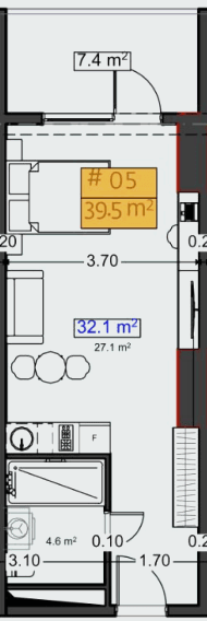 Студия, 39.5 м², 3 этаж в ЖК "Stay & Rent"