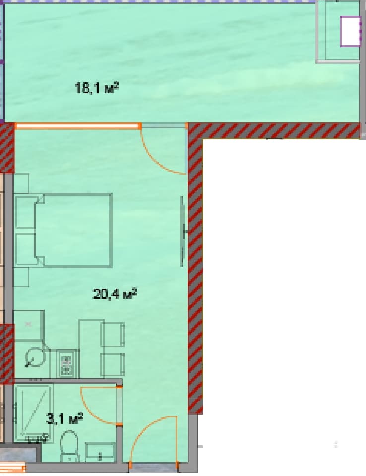 Студия, 42.4 м², 16 этаж в ЖК "Horizon Grand Residence"