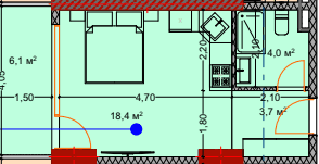 studio, 33.3 m², 4 floor in "Lagoon Resort"