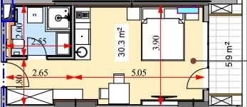 Студия, 36.3 м², 23 этаж в ЖК "Real Palace Blue"