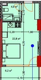 studio, 34.2 m², 7 floor, Lagoon Resort in Batumi
