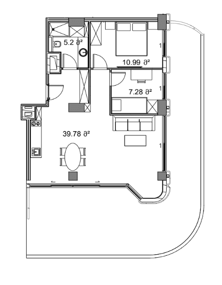 studio, 128.5 m², 2 floor in "Next Collection"