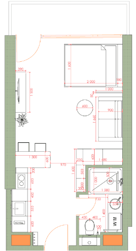 1-bedroom apartment, 34.74 m², 5 floor, 7th Heaven Residence in Batumi