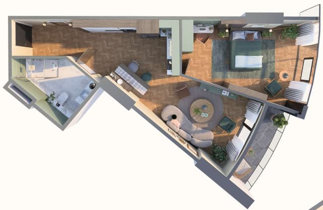 1-bedroom apartment, 64.81 m², 15 floor in ""