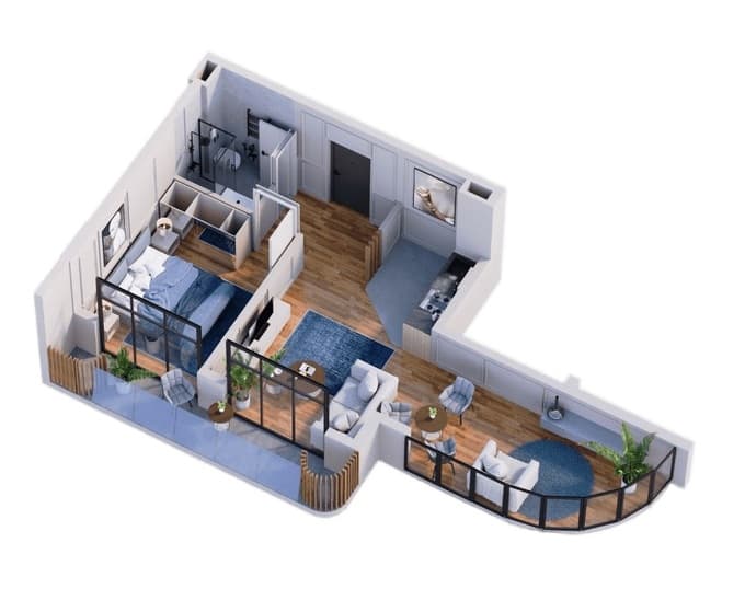 1-bedroom apartment, 55.5 m², 5 floor in "OG Residence"