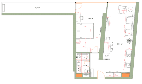 1-комнатная квартира, 70.16 м², 38 этаж в ЖК "7th Heaven Residence"