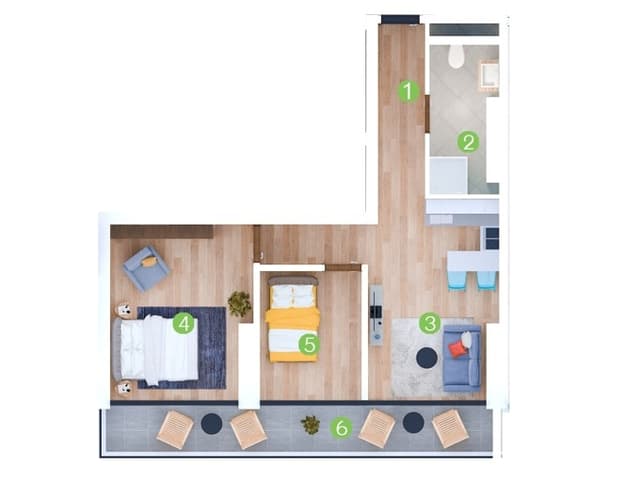 3-комнатная квартира, 61.7 м², 21 этаж в ЖК "Terrassa Batumi"