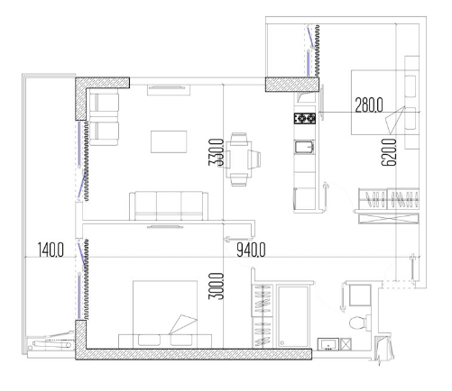 3-комнатная квартира, 72.2 м², 5 этаж в ЖК "Intourist Residence"