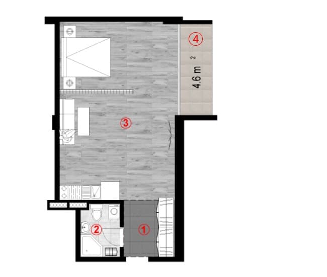 Студия, 47.8 м², 5 этаж в ЖК "Green Cape"