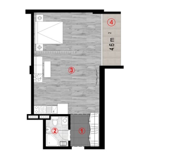 Студия, 47.8 м², 5 этаж в ЖК "Green Cape"