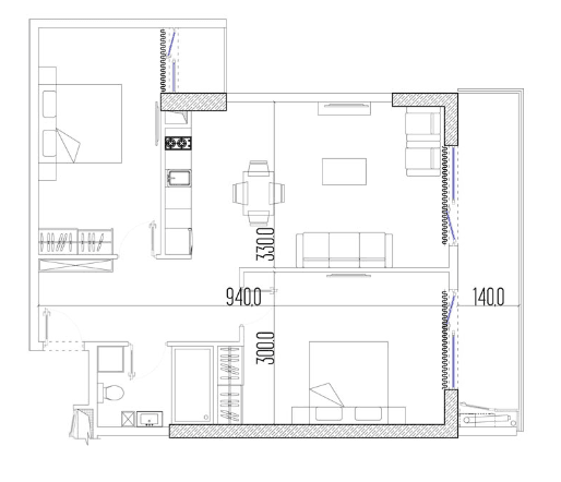 3-bedroom apartment, 72.2 m², 5 floor in "Intourist Residence"