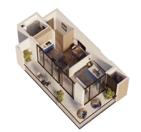 2-комнатная квартира, 51 м², 5 этаж в ЖК "Sea Hills"