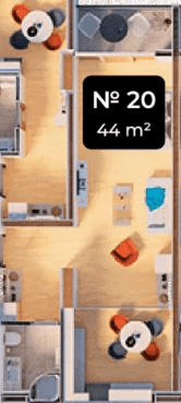 Студия, 44.5 м², 20 этаж в ЖК "Next Apartments"