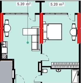1-комнатная квартира, 65.2 м², 16 этаж в ЖК "Lemon Garden"