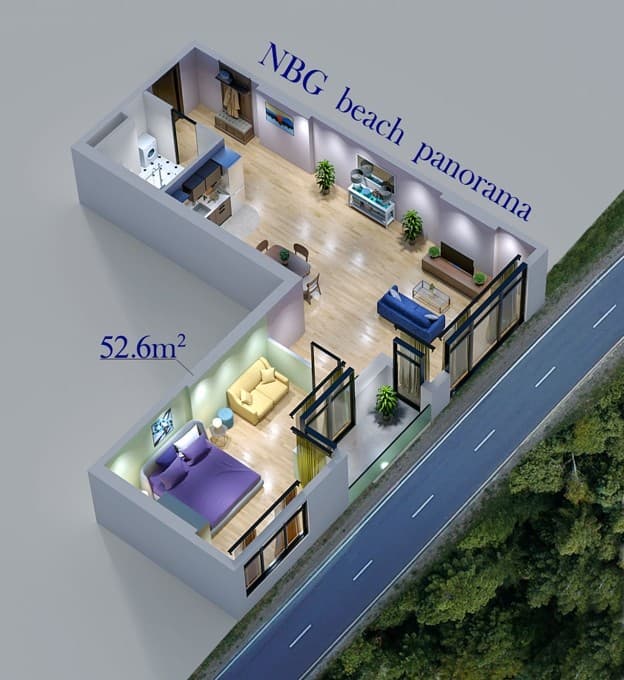 2-bedroom apartment, 52.6 m², 26 floor in "NBG Beach Panorama"