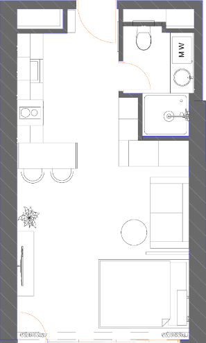 studio, 34.93 m², 33 floor, 7th Heaven Residence in Batumi