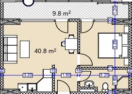 1-bedroom apartment, 50.6 m², 23 floor in "Modern Ultra"