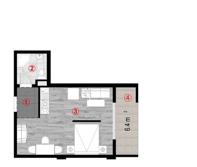 Студия, 38 м², 8 этаж в ЖК "Green Cape"