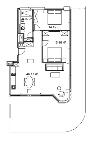 2-bedroom apartment, 151.78 m², 13 floor, Next Collection in Batumi
