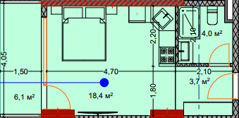 studio, 32.7 m², 2 floor in "Lagoon Resort"