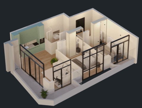 2-комнатная квартира, 72.2 м², 5 этаж в ЖК "Green Side Gonio"