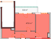 1-bedroom apartment, 53.6 m², 12 floor in "Modern Residence"