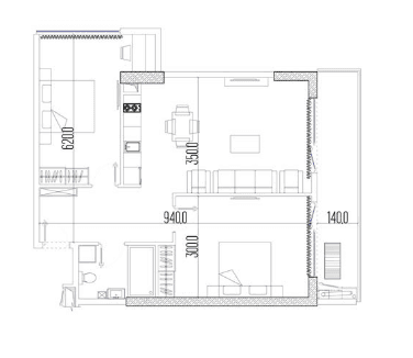 3-bedroom apartment, 74 m², 36 floor in "Intourist Residence"