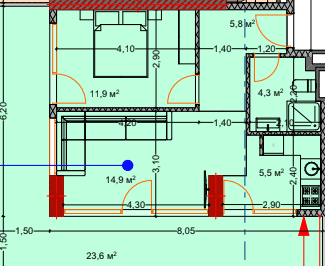 2-bedroom apartment, 67.5 m², 7 floor in "Lagoon Resort"