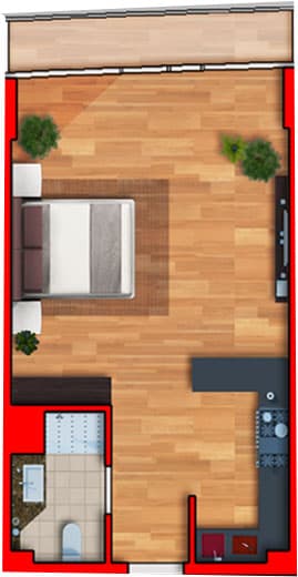 studio, 45.19 m², 8 floor, Batumi View in Batumi