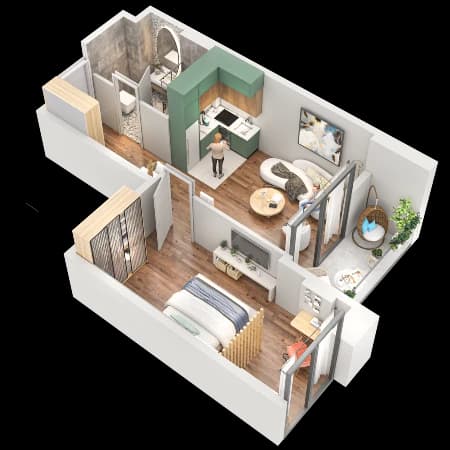 1-bedroom apartment, 47.2 m², 12 floor, Tekto Franco in Batumi