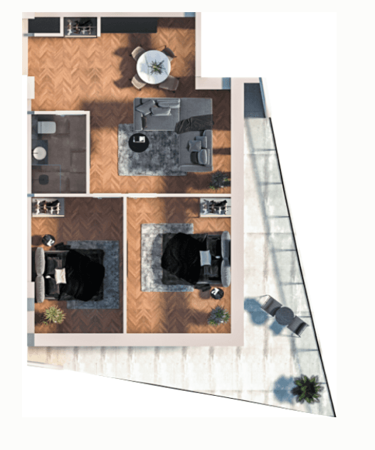 2-комнатная квартира, 92.5 м², 3 этаж в ЖК "Boulevard Point"