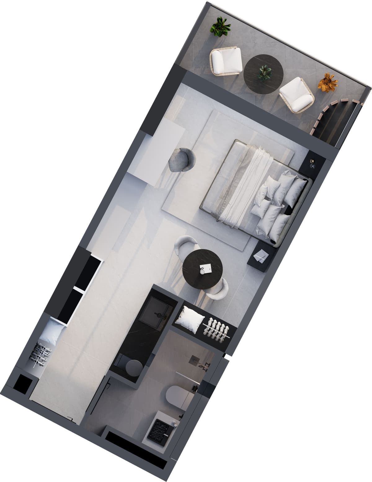 1-bedroom apartment, 34.9 m², 16 floor, Montemar in Batumi