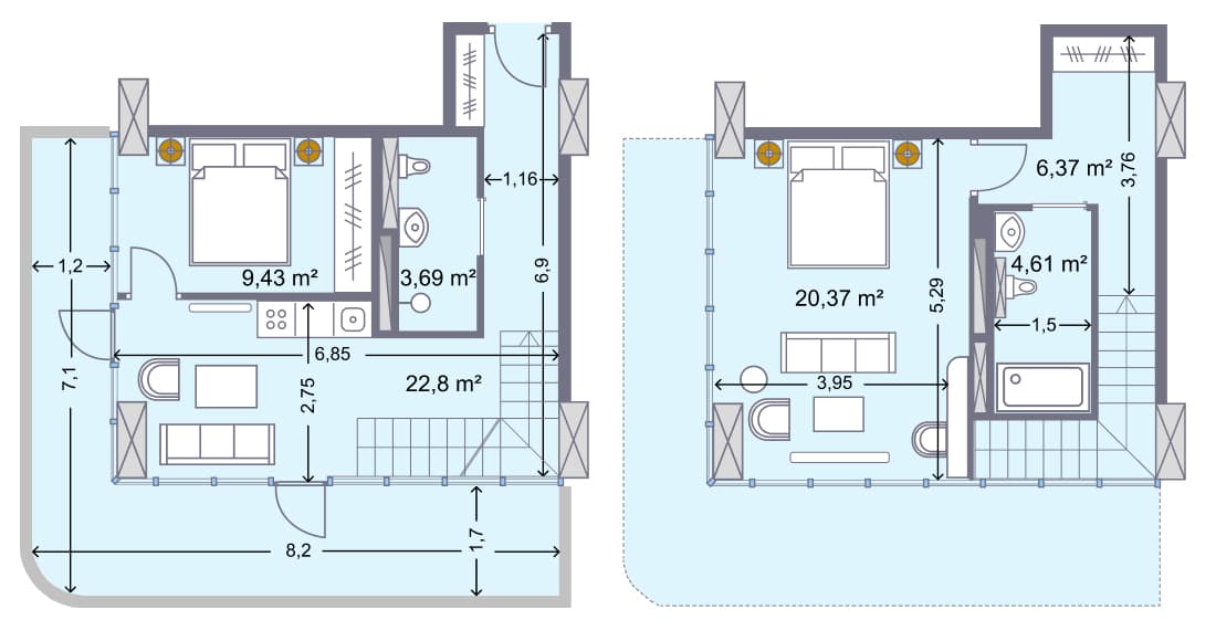 apartment, 88.5 m², 10 floor in "Wyndham Grand Aqua"