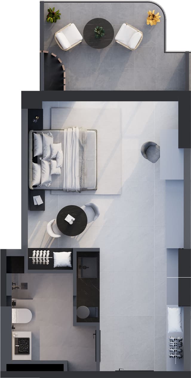 1-bedroom apartment, 45.5 m², 14 floor in "Montemar"