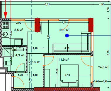2-комнатная квартира, 68.7 м², 6 этаж в ЖК "Lagoon Resort"