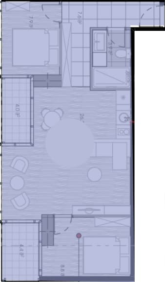 2-комнатная квартира, 66 м², 4 этаж в ЖК "Novotel Living"