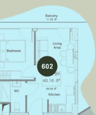 1-комнатная квартира, 40.1 м², 6 этаж в ЖК "Mardi Hills"