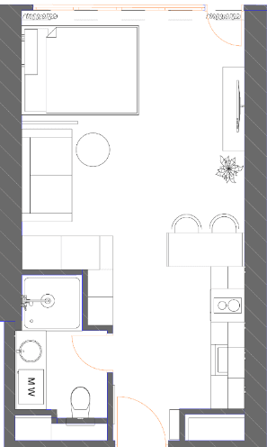 studio, 42.15 m², 16 floor in "7th Heaven Residence"