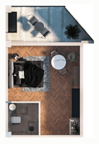 Студия, 37.4 м², 15 этаж в ЖК "Boulevard Point"