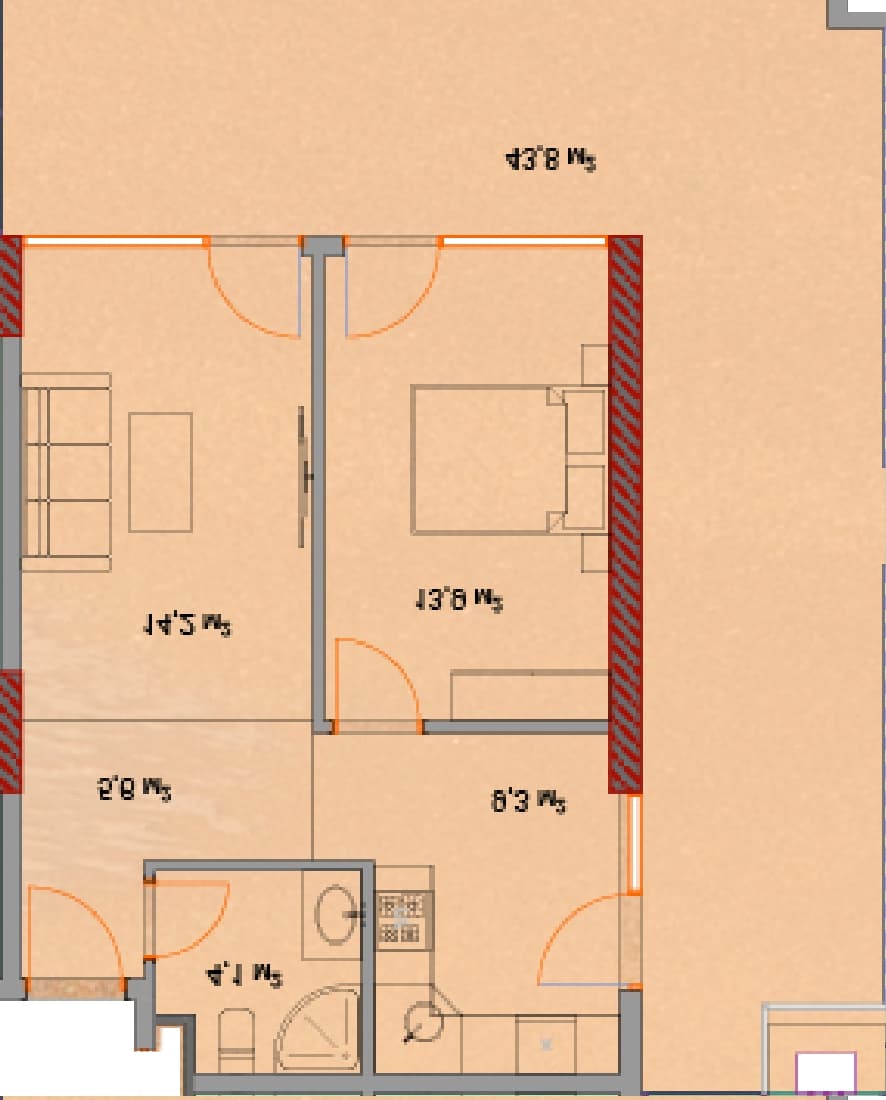 1-bedroom apartment, 93.2 m², 14 floor, Horizon Grand Residence in Batumi