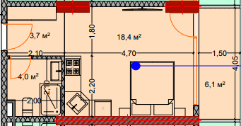 studio, 33.3 m², 3 floor in "Lagoon Resort"