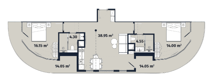 2-комнатная квартира, 106.5 м², 26 этаж в ЖК "Alliance Renaissance"