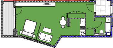 studio, 50.67 m², 16 floor in "Palm Residence"