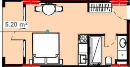 studio, 31.55 m², 4 floor in "Lemon Garden"